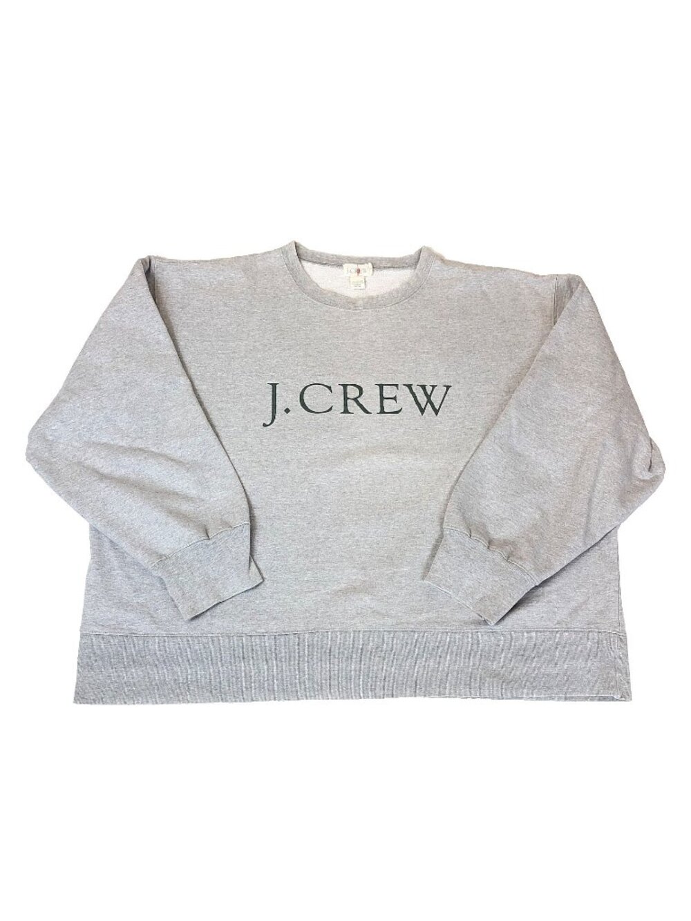 Vintage 90s J Crew Logo Gray Crewneck Sweatshirt Size Large Made in USA